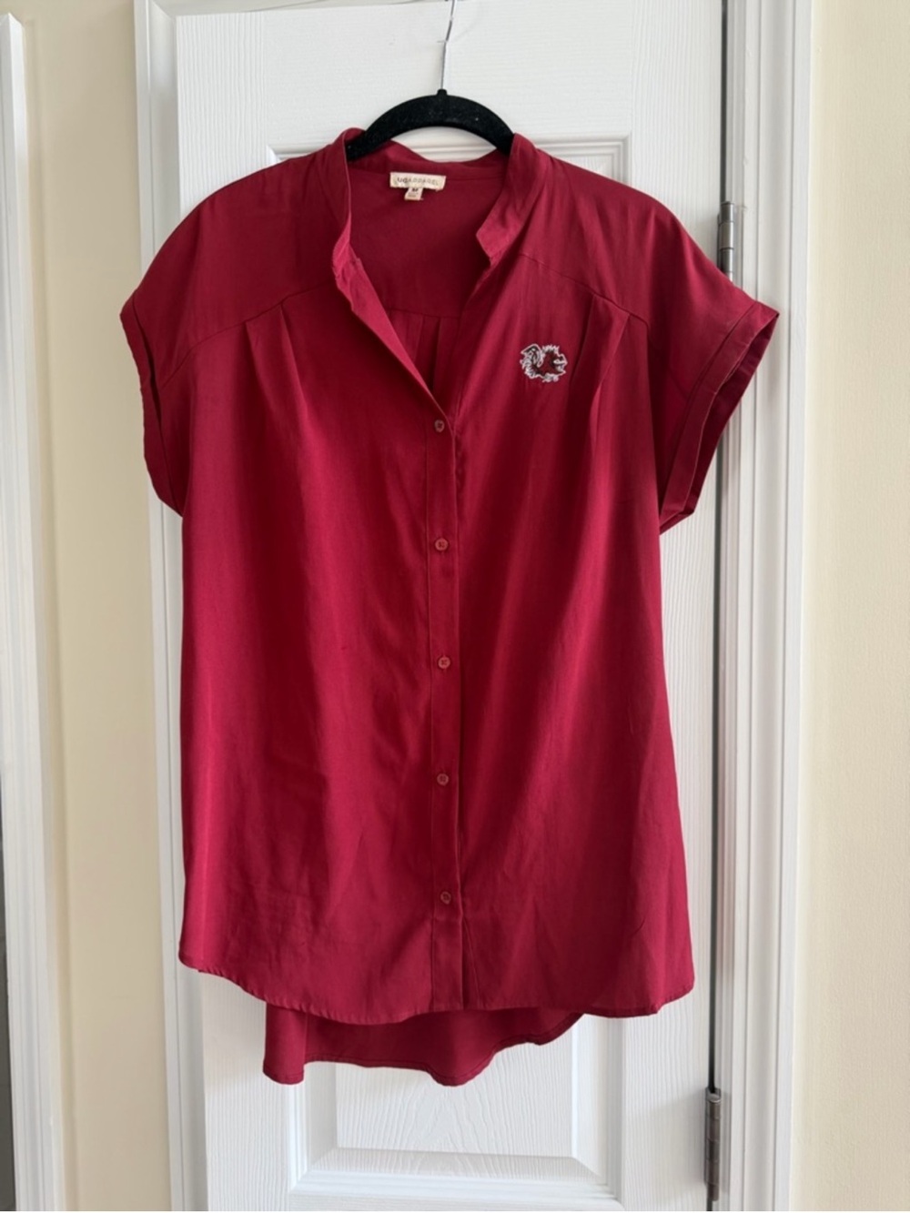 Gamecock Button-Down Cap Sleeve Blouse